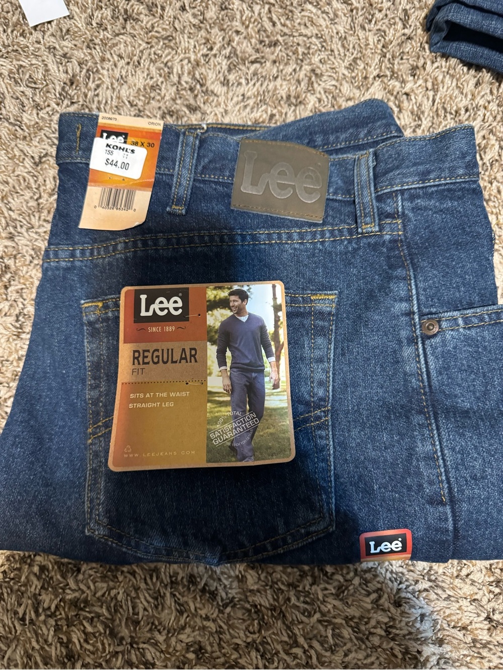 28x30 Regular Fit Lee Straight Leg Jeans in Dark Blue Denim